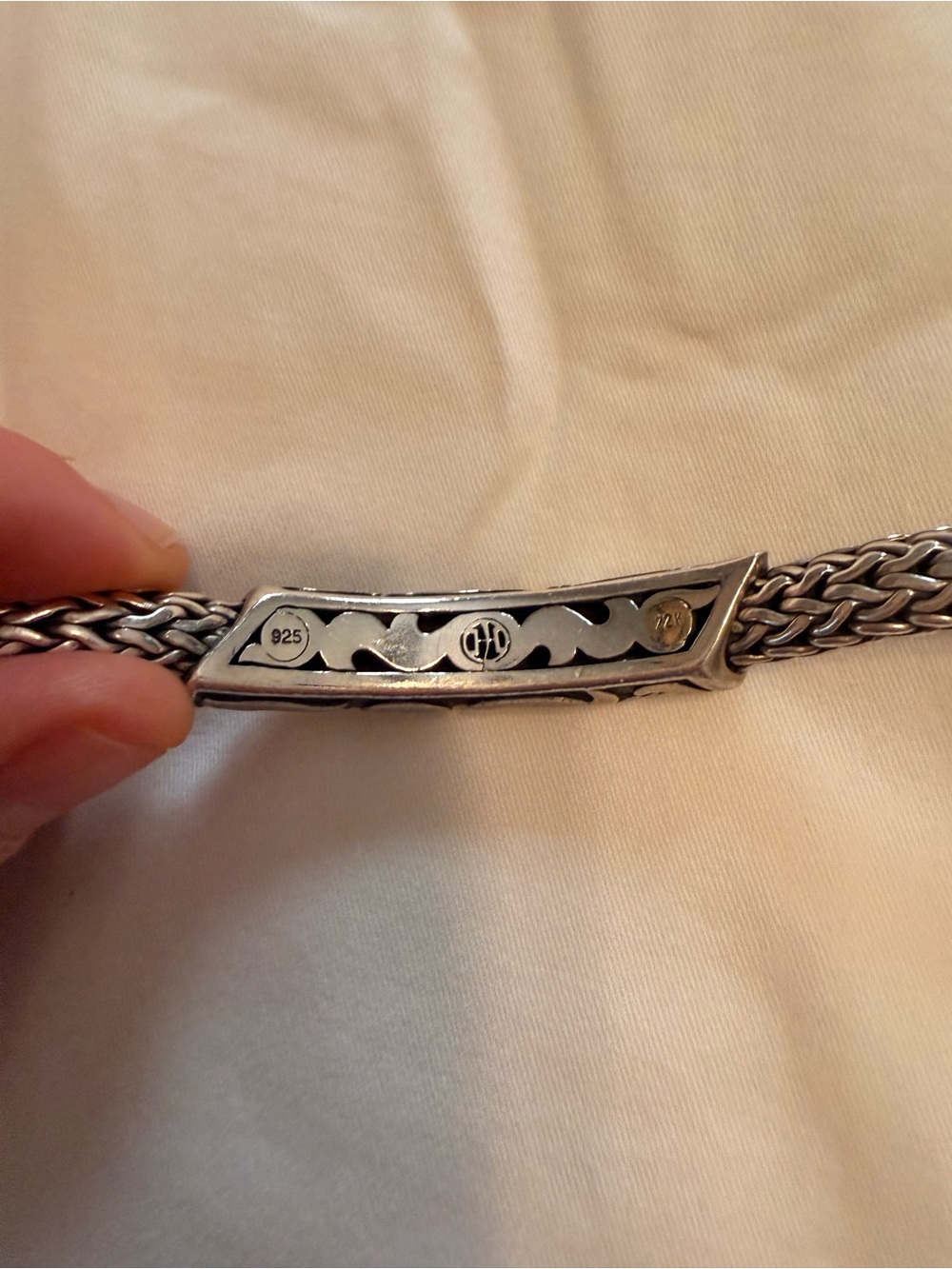 John Hardy Sterling Silver and Gold Accent Woven Bracelet - Picture 4 of 6